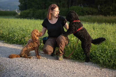 Tamara mit ihren Hunden